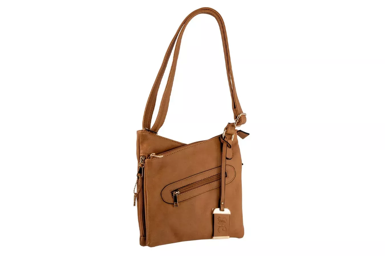 Bulldog Cross Body Conceal Carry Purse Tan Leather with Color Matched Holster - Hunt Gear Supply