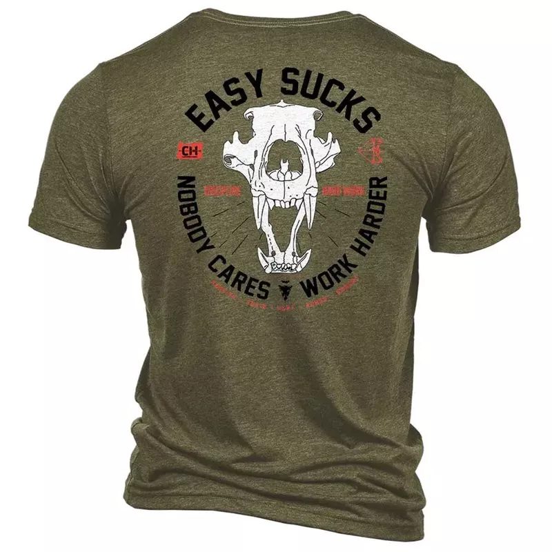 Cameron Hanes Men's Easy Sucks Bear Skull Short Sleeve Casual Shirt - Hunt Gear Supply