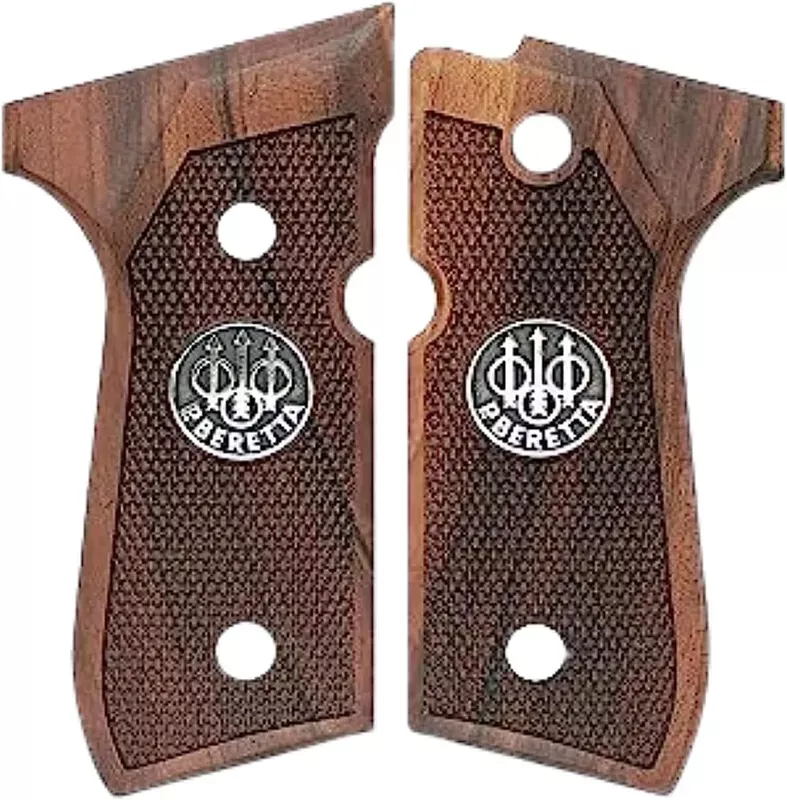 Compatible with Beretta 92F 92 F 92FS 92 FS 92A1 92 A1 96 98 M9 M9A1 And Girsan Regard MC Gun Gold Metal Grips - Hunt Gear Supply