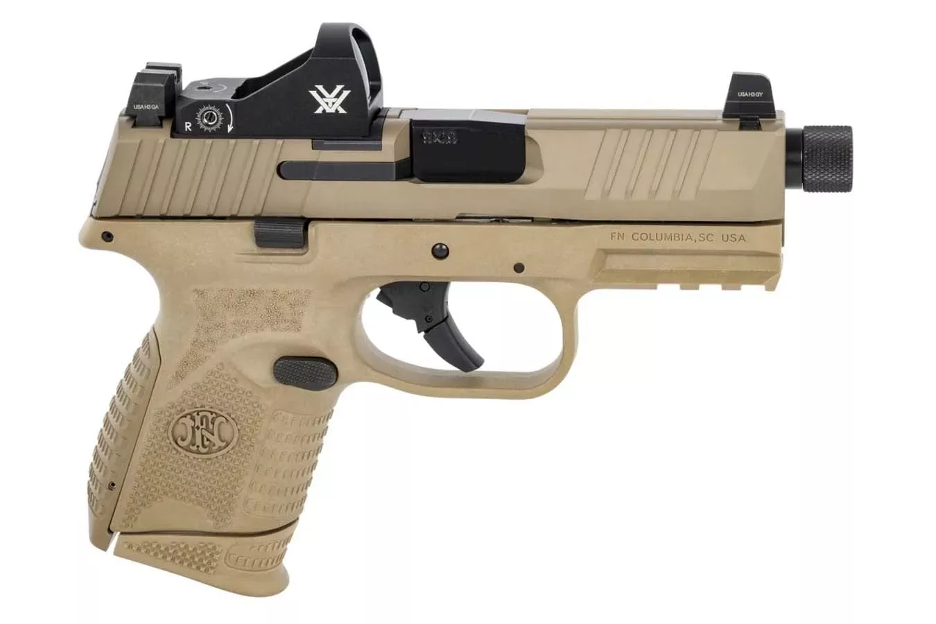 FN 509 Compact Tactical 9mm Pistol with Threaded Barrel and Vortex Viper Red Dot Sight - Hunt Gear Supply